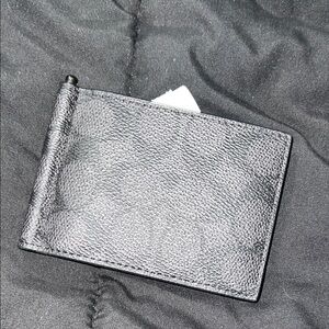 Coach Black Leather Money Clip